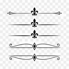 Minimalist black dividers with fleur de lis art. © Samantha44