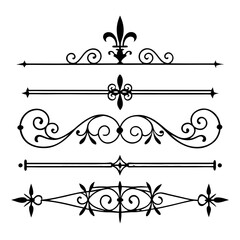 Decorative wrought iron dividers ornate fleur de lis. © Samantha44