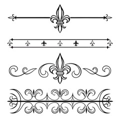 Ornate fleur de lis border and decorative dividers. © Samantha44