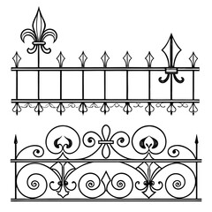 Classic wrought iron fence panels and gate designs. © Samantha44
