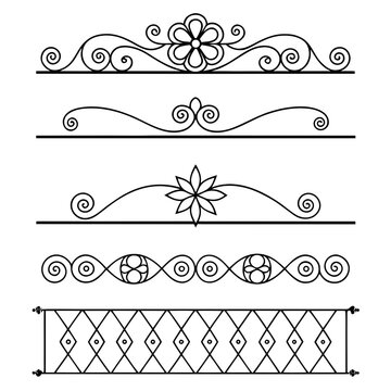 Collection of decorative separators and borders.