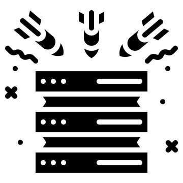 ddos attack. this is a vector single icon with a solid style. It is suitable for various purposes, including website design, mobile app design, and logo design.