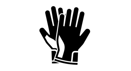 Fototapeta premium Black and White Protective Work Gloves Icon