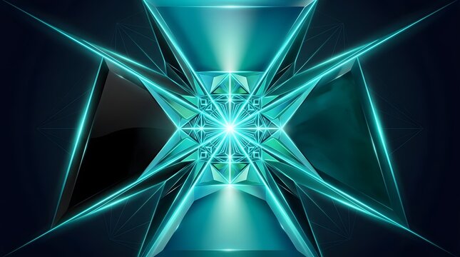 Abstract blue fractal background with glowing neon lines and futuristic space energy pattern wallpaper