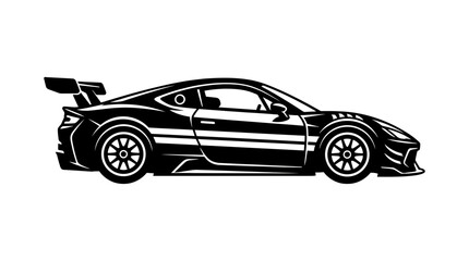 Obraz premium Black Sports Car Side View Illustration 2.