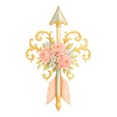 Fototapeta premium PNG Elegant floral arrow design
