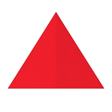 A red equilateral triangle on a white background