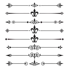 Elegant divider line set with floral flourishes. © Sabrina45