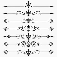 Set of decorative calligraphic dividers and lines. © Sabrina45