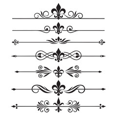 Elegant fleur de lis dividers for luxury branding. © Sabrina45