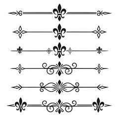 Text break calligraphic dividers and fleur de lis. © Sabrina45