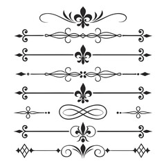 Antique heraldic borders with fleur de lis icon. © Sabrina45