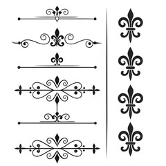 Elegant fleur de lis symbol and divider elements. © Sabrina45