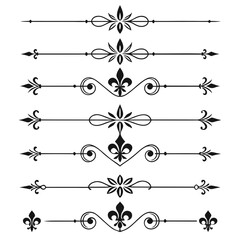 Vintage ornamental page dividers with floral motifs. © Sabrina45