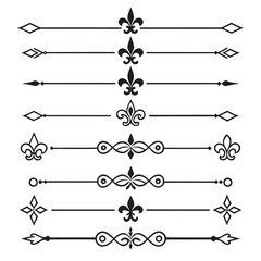 Decorative fleur de lis dividers for page design. © Sabrina45