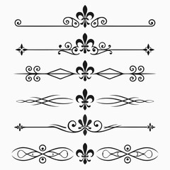 Beautiful ornate dividers with swirls and fleur de lis. © Sabrina45