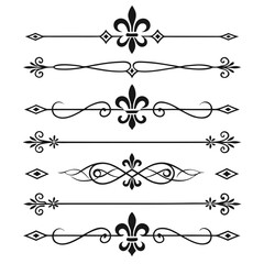 Ornate vector line separators for graphic design. © Sabrina45