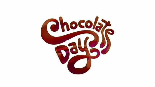 Creative Chocolate Day Typography Design Isolated on a Plain White Background