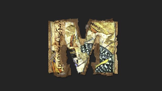 A drag and drop vintage junk journal ephemera style paper letters that animates into place from shredded and torn paper pieces.
