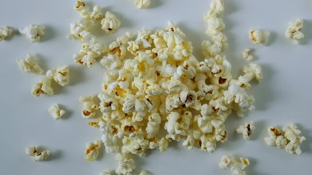 Close-up of popcorn on the table. Selective focus.