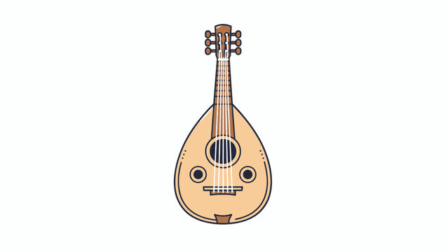 Mandolin musical instrument illustration.