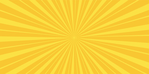 Obraz premium Yellow banner with Sun rays, yellow lines background, light