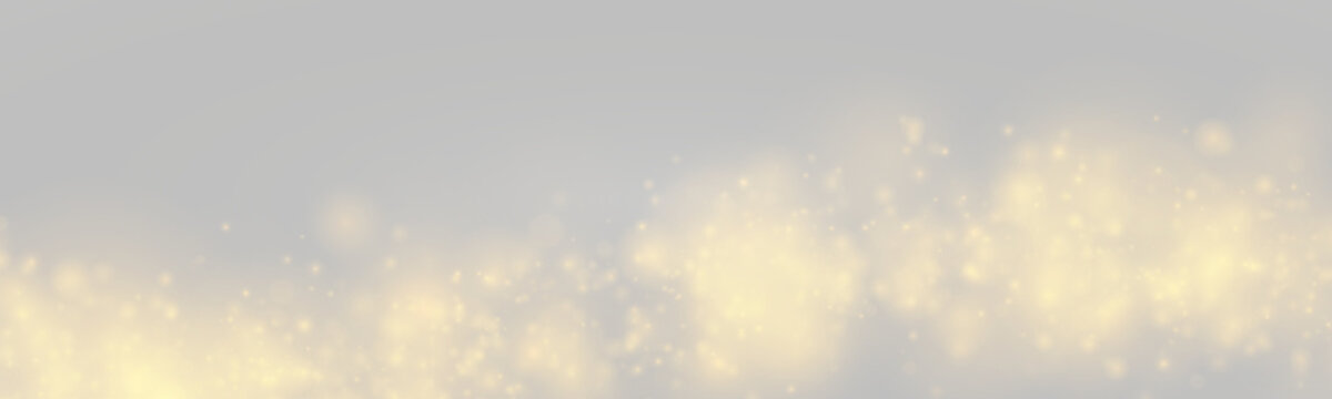 Golden glitter particles glow softly across a transparent background. Elegant sparkles add a refined finishing touch. Perfect for decorative projects. PNG