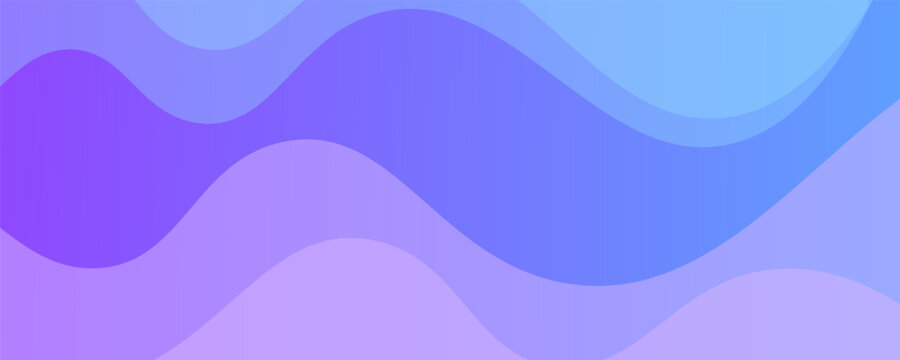 Banner background, blue and purple gradations, colorful, wavy effect stye, memphis