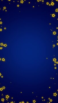 stars neon light border frame glowing on night sky twinkle animation, kids lullaby and nursery rhyme vertical social media motion background