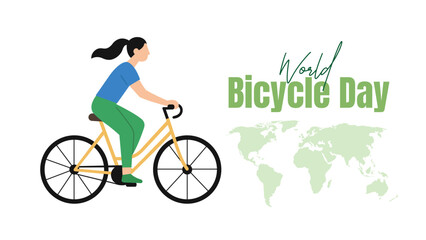 Fototapeta premium World Bicycle Day Typography Poster Vector