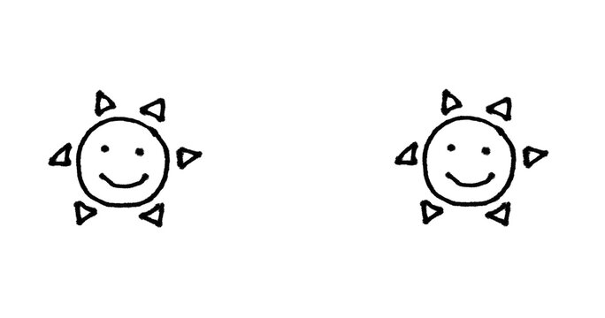 Hand Drawn Cute Sun Doodle Brush Set
