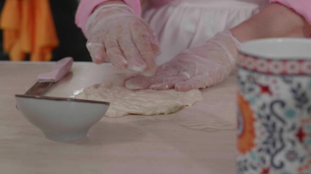 Students Learning Dough Rolling in Cooking Workshop Close Up Hands