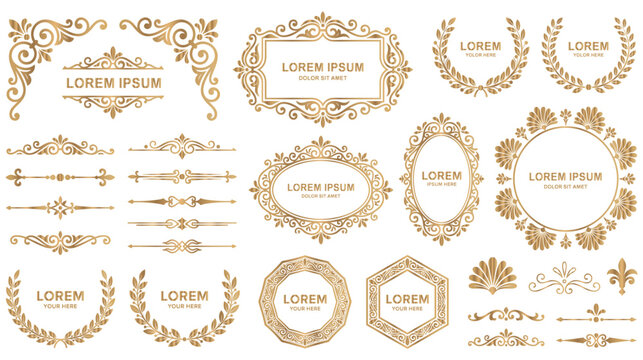 Gold ornate frames and decorative elements.