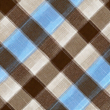 Plaid Fabric Pattern in Blue Brown and Beige