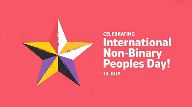 Colorful star celebrating international non-binary peoples day