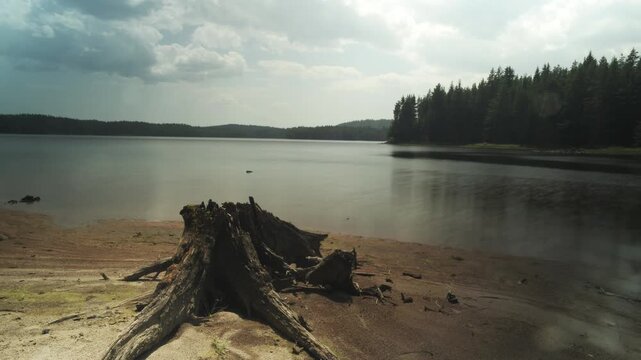 View of Shiroka polyana (Wide Meadow) dam, Rhodope Mountains, Bulgaria.
