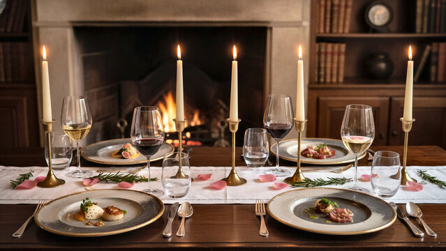 Elegant Dinner Table Setting