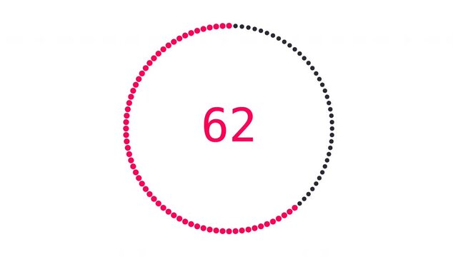 Neon Pink Dot Matrix Counter Clockwise Loading Circle Progress Indicator Animation Seamless Loop High Quality Transparent Overlay Video CCW UI HUD Motion Element
