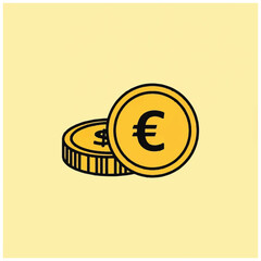 Euro currency coins money stack. © visual