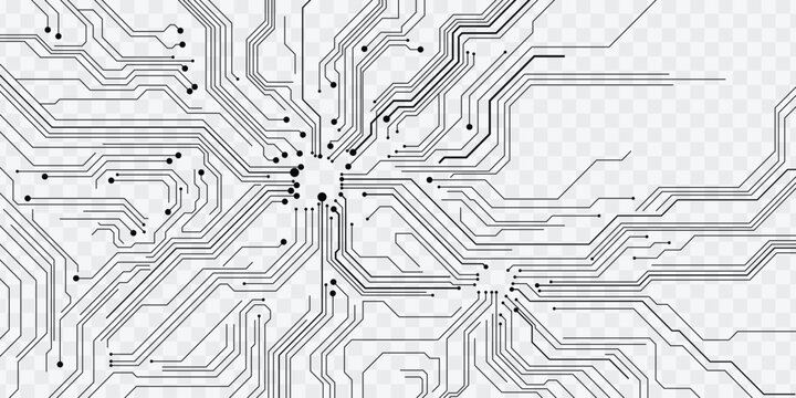 Abstract PCB circuit board lines background with electronic technology connection design
