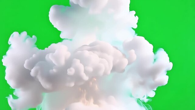 Rising Smoke Plume Green Screen Effect