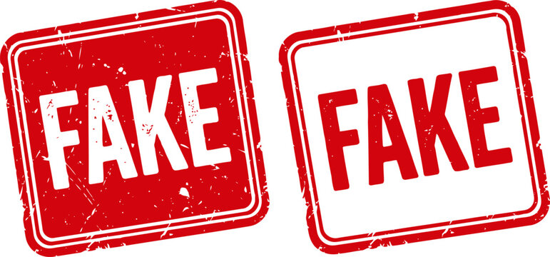 Red textured fake stamp vector illustration with illustration counterfeit rejection