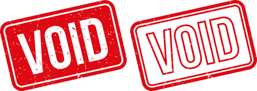 Red textured void stamp vector illustration with illustration cancelled rejection