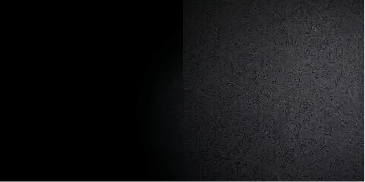 A stark split image, with one half pure black and the other a textured dark grey surface, creating a dramatic contrast of light and shadow.