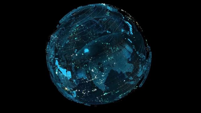 Abstract Digital Earth Network Global Connectivity Data Transfer Technology Background.