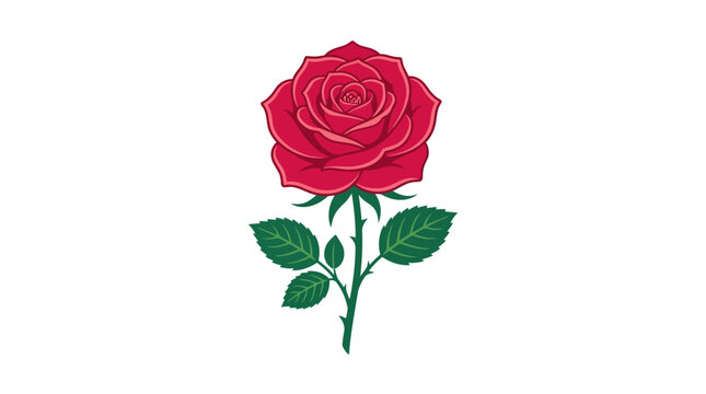A single red rose flower stem.