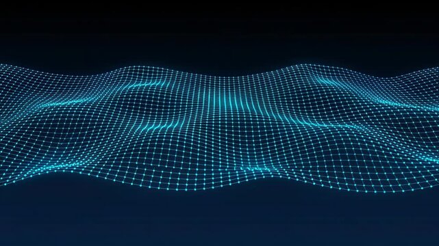 Digital Wave Grid Abstract Technology Background