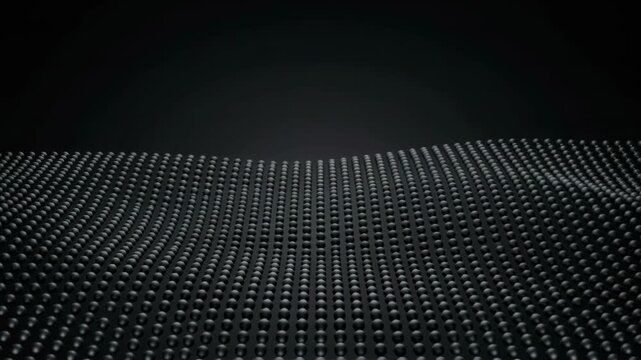 Abstract Wave Pattern of Black Spheres on Dark Background