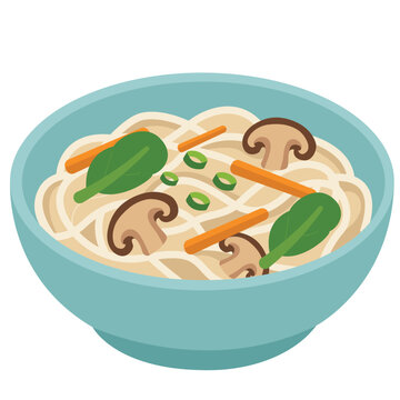 japchae noodles korean food illustration 