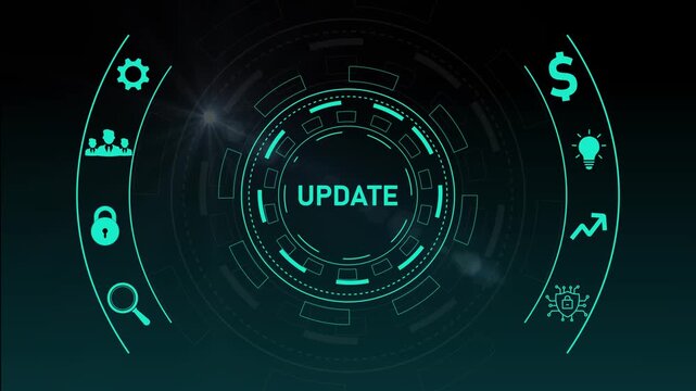 Business, Technology, Internet and network concept. Update software computer program upgrade